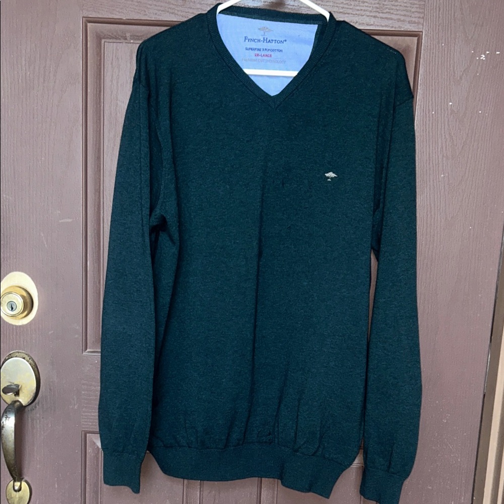 Men's Charcoal V-Neck Sweater